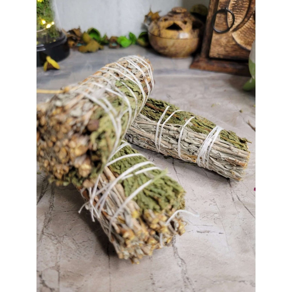 Blue Sage & Cedar Smudge Stick - 4" -Herbs & Spices