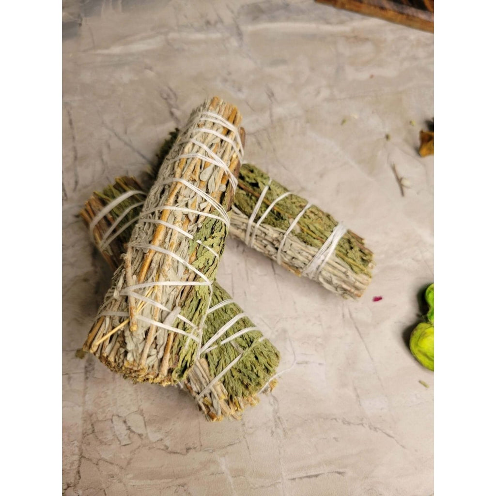 Blue Sage & Cedar Smudge Stick - 4" -Herbs & Spices