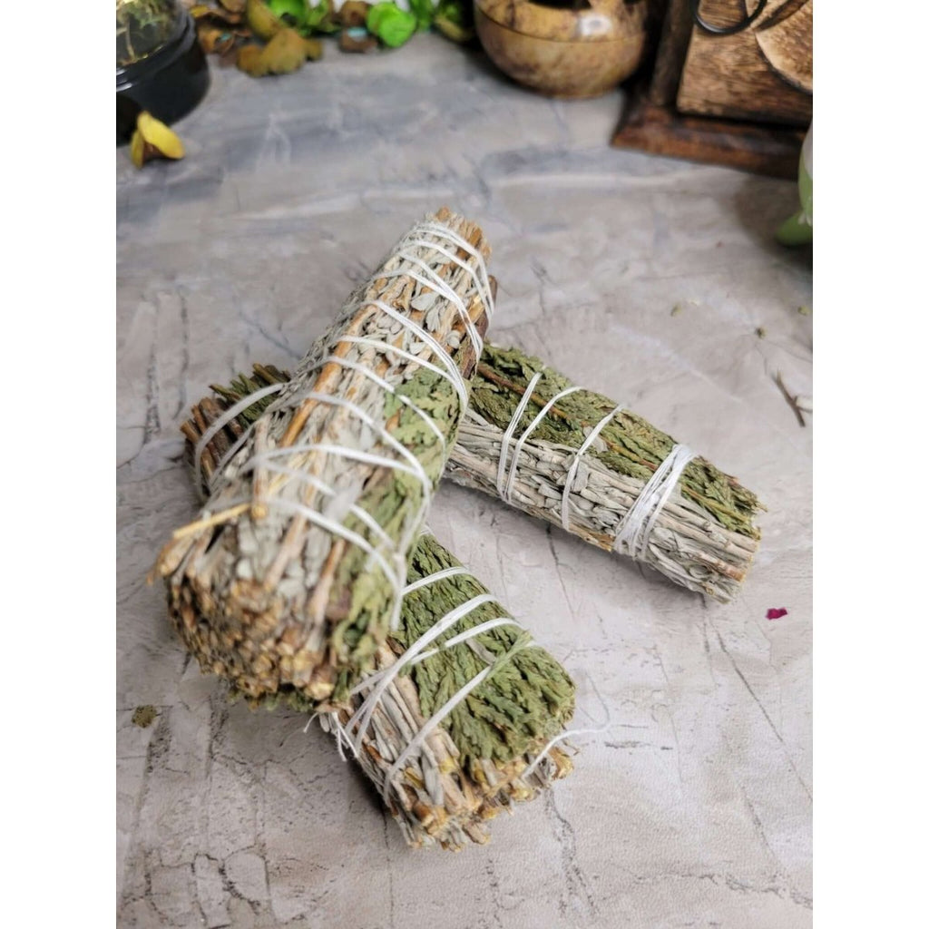 Blue Sage & Cedar Smudge Stick - 4" -Herbs & Spices