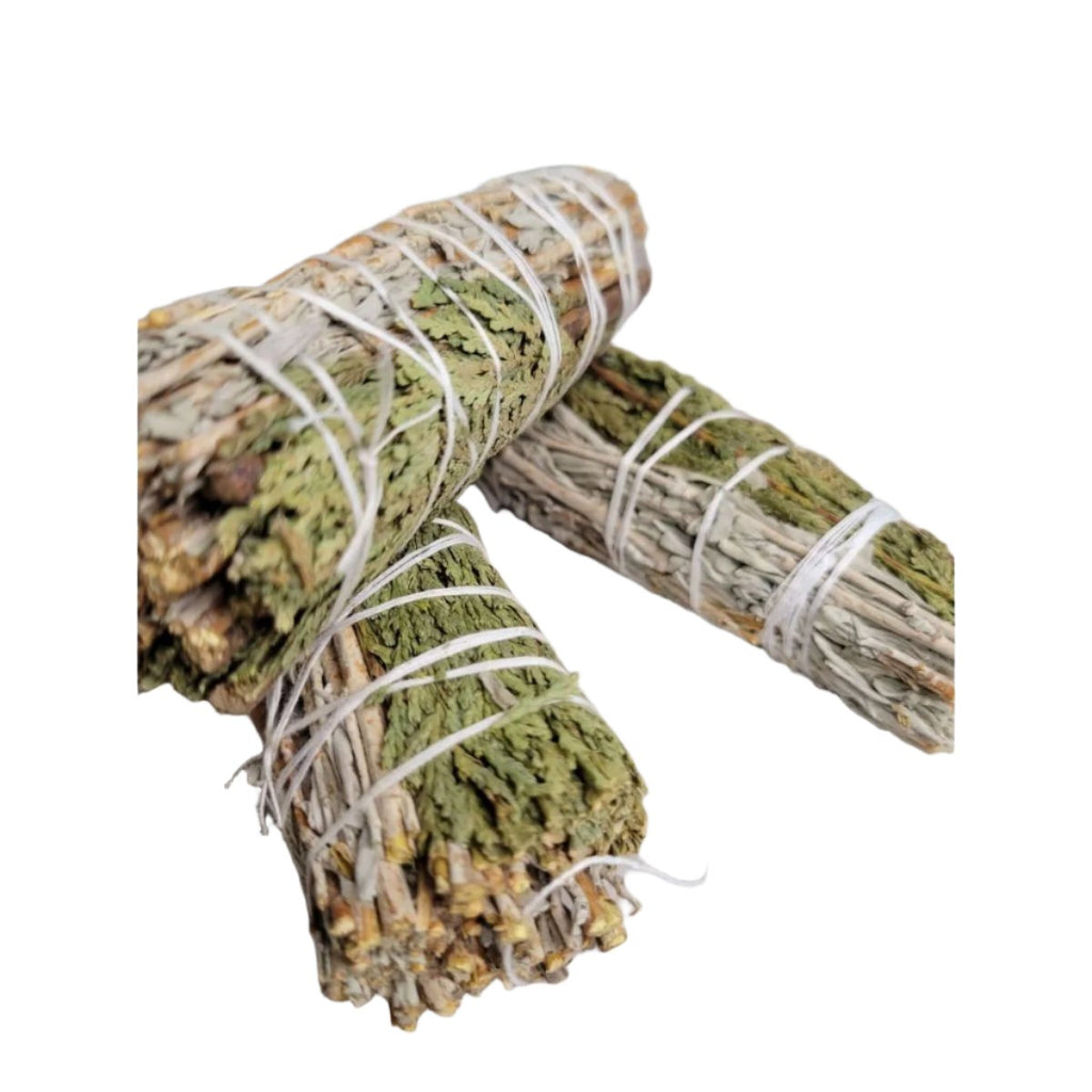 Blue Sage & Cedar Smudge Stick - 4" -Herbs & Spices