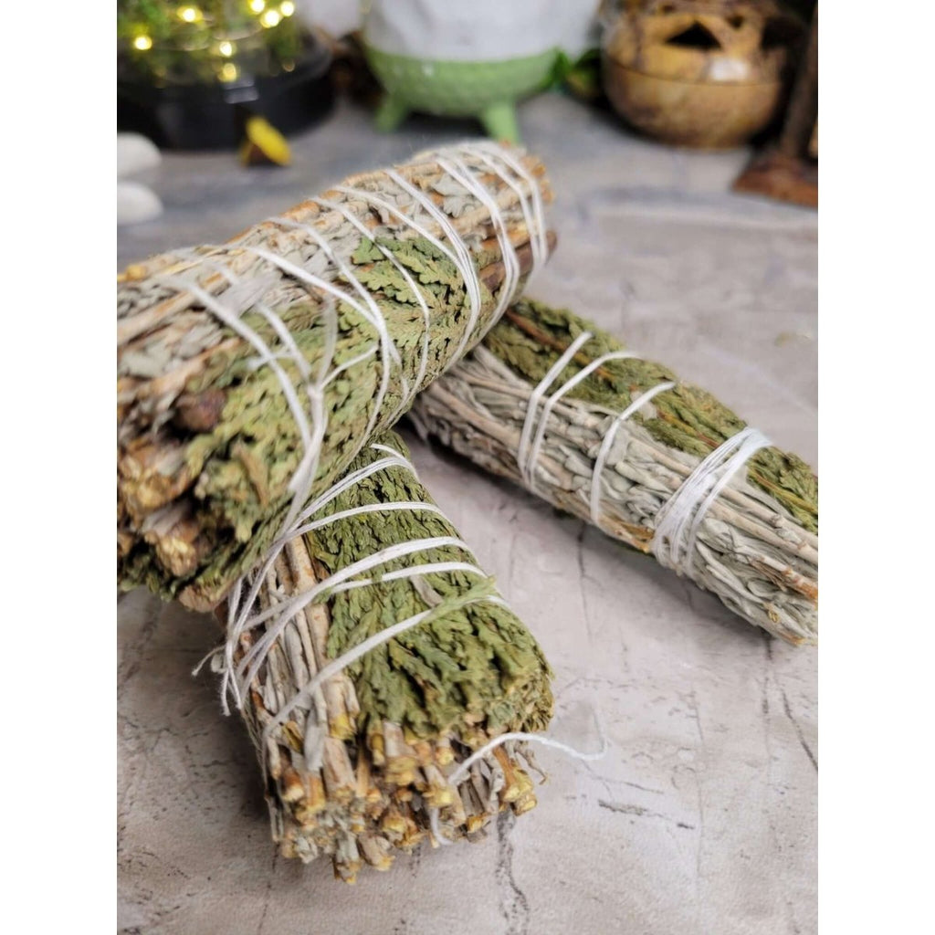 Blue Sage & Cedar Smudge Stick - 4" -Herbs & Spices