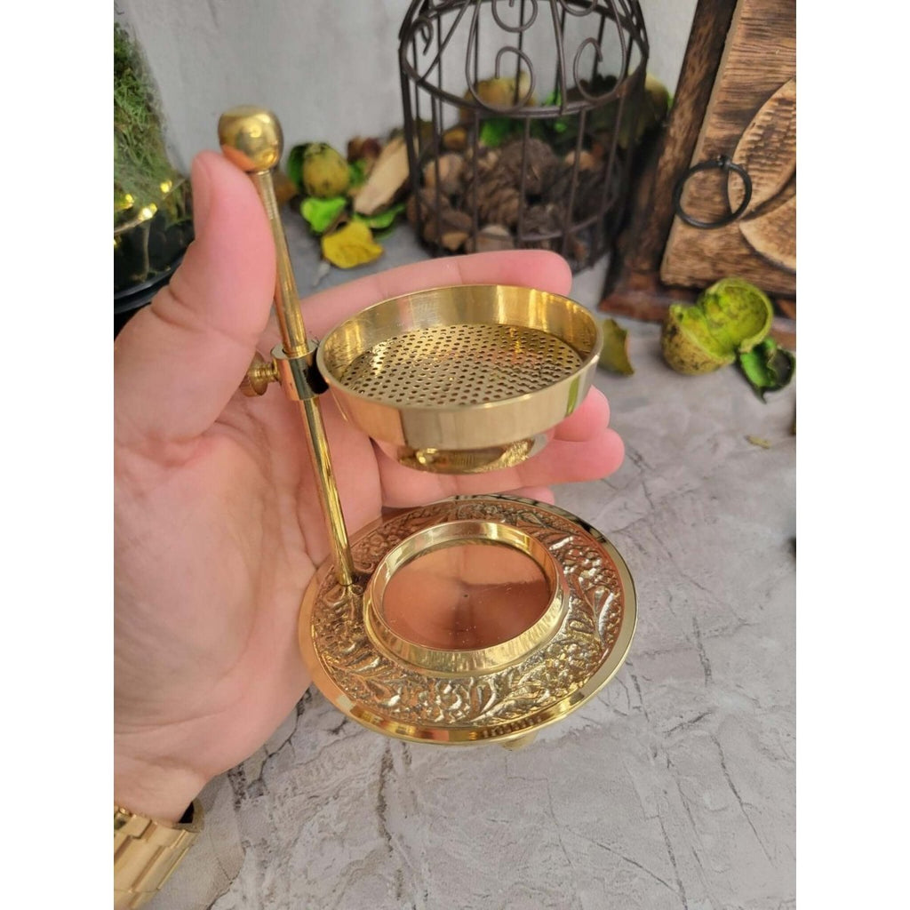 Brass Resin Burner/ Burn Resin without charcoal/Adjustable Burner -Incense Holders