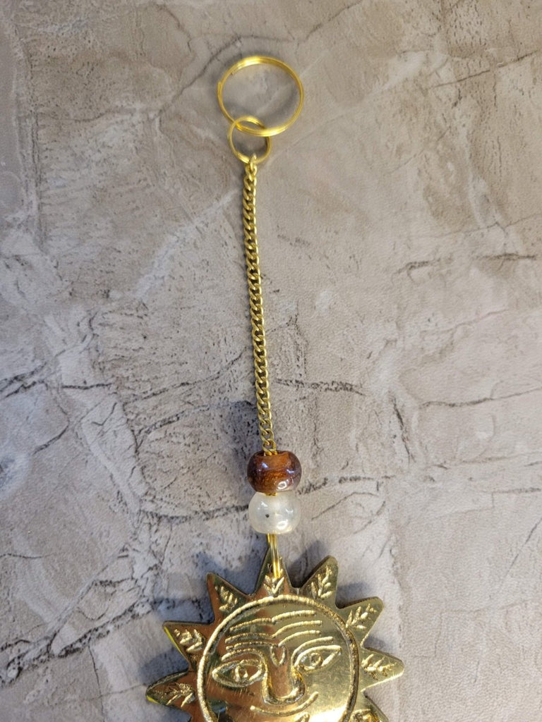 Brass Wind Chime Sun with bells / Witch Bells / Protection Bells/ Altar Decoration /Home Decoration -Wind Chimes