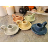 Ceramic Candle Holder, Taper Candle Holder, for Wedding Party Home Decoration -Candle Holders