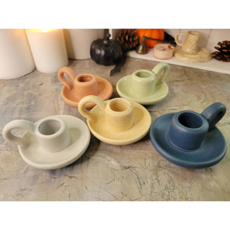 Ceramic Candle Holder, Taper Candle Holder, for Wedding Party Home Decoration -Candle Holders