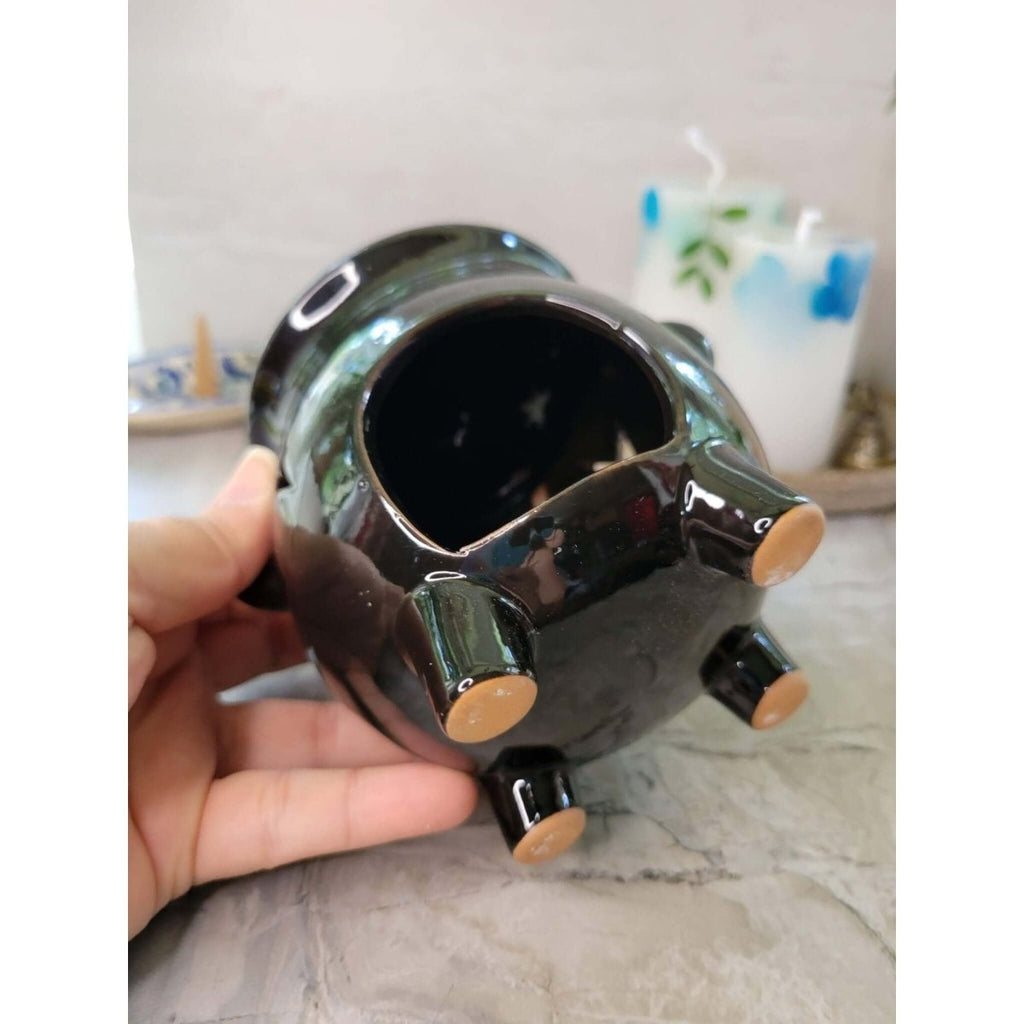 Ceramic Cauldron Oil Burner , Wax Warmer, Metaphysical Décor, Handmade Ceramic -Candle & Oil Warmers