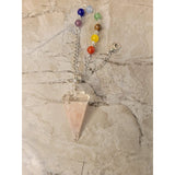 Chakra Jewelry, Resin Dowsing Pendulum, with Natural Mixed Gemstone Beads Inside -Pendulum