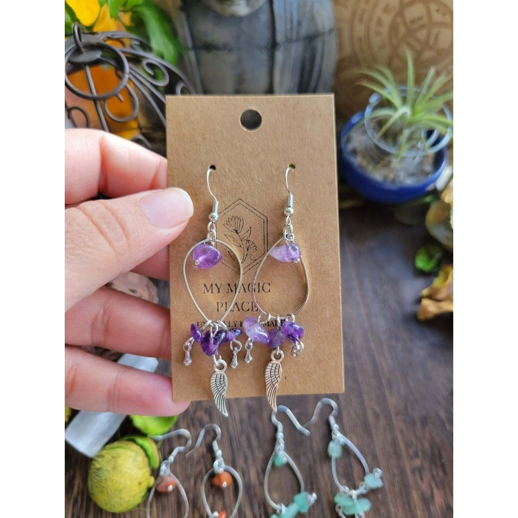 Chandelier Earrings, with Gemstone , Crystal Earrings -Earrings