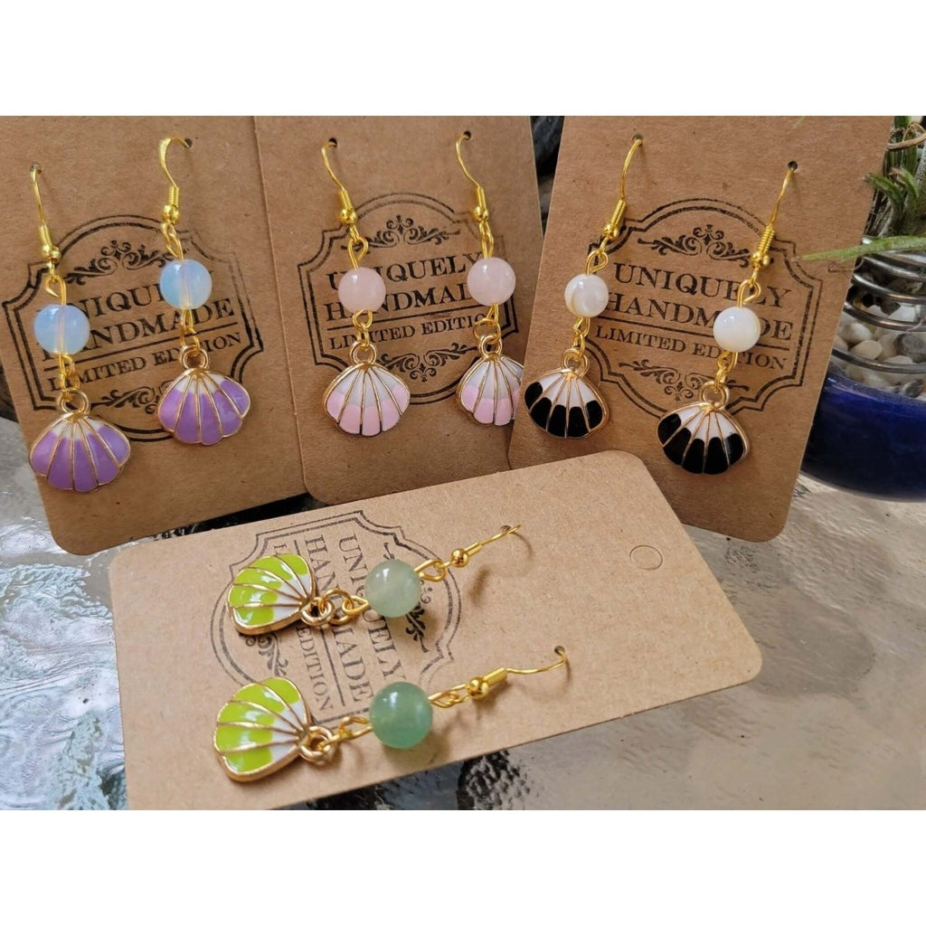 Charm and Crystal Earrings Sea Witch Earrings/Aphrodite Inspired Seashell Jewelry -Earrings