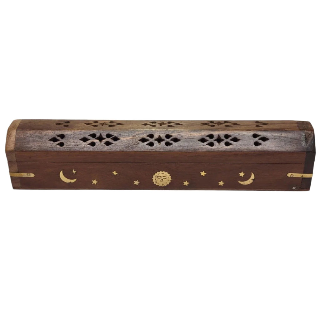 Coffin incense burner /coffin style, elephant ,skull , leaf , tree of life altar incense holder, home décor -Incense Holders