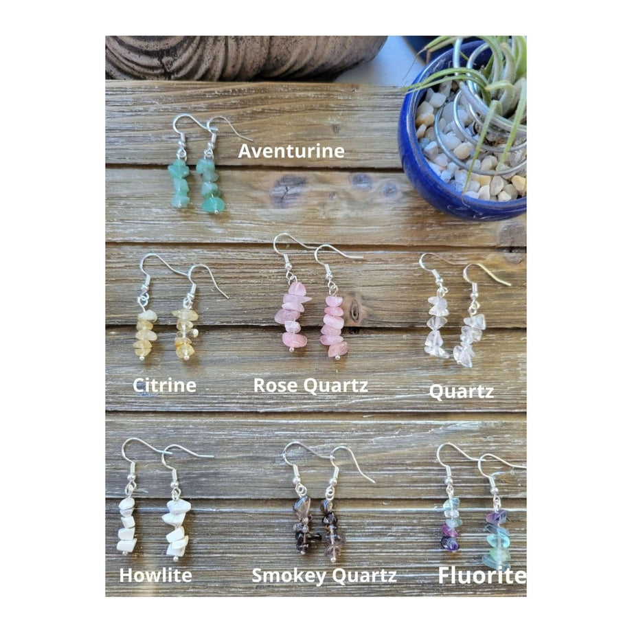 Crystal Earrings ,Stacked Stone Drop Earrings handmade – My Magic Place Shop
