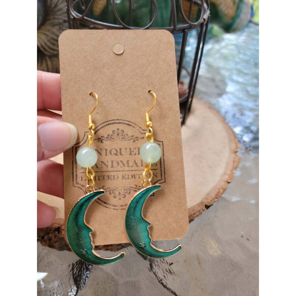 Crystal Earrings ,Stacked Stone Drop Earrings |Charm and Crystal Earrings ,Witch Jewelry, Healing Crystal Energy -