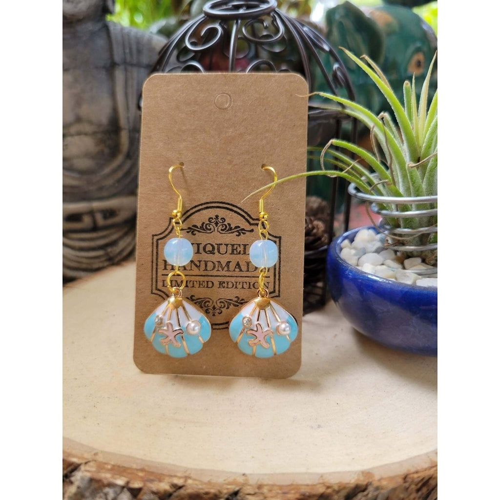 Crystal Earrings Witch Jewelry, Healing Crystal Energy/ Sea Witch Earrings -
