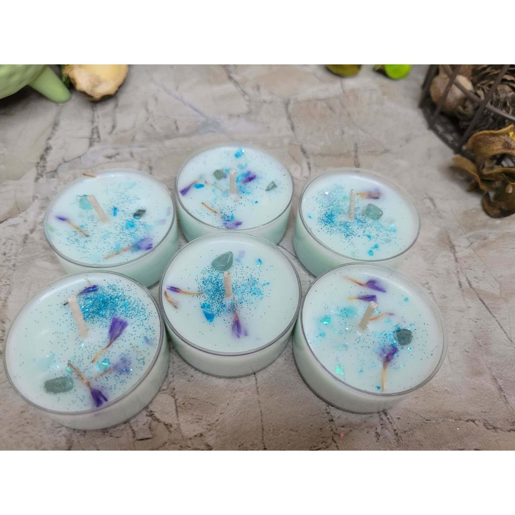 Crystal Intention 6 Pack Candles with Herbs -Candles