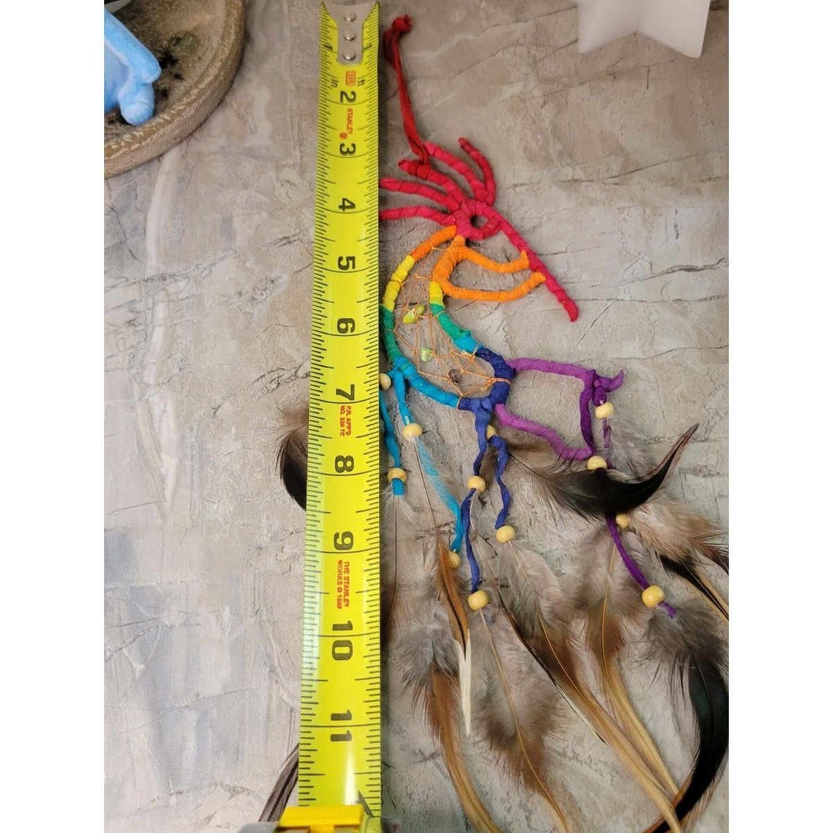 Dancing Kokopelli Multi-Colored Dreamcatcher With Beads -Decor
