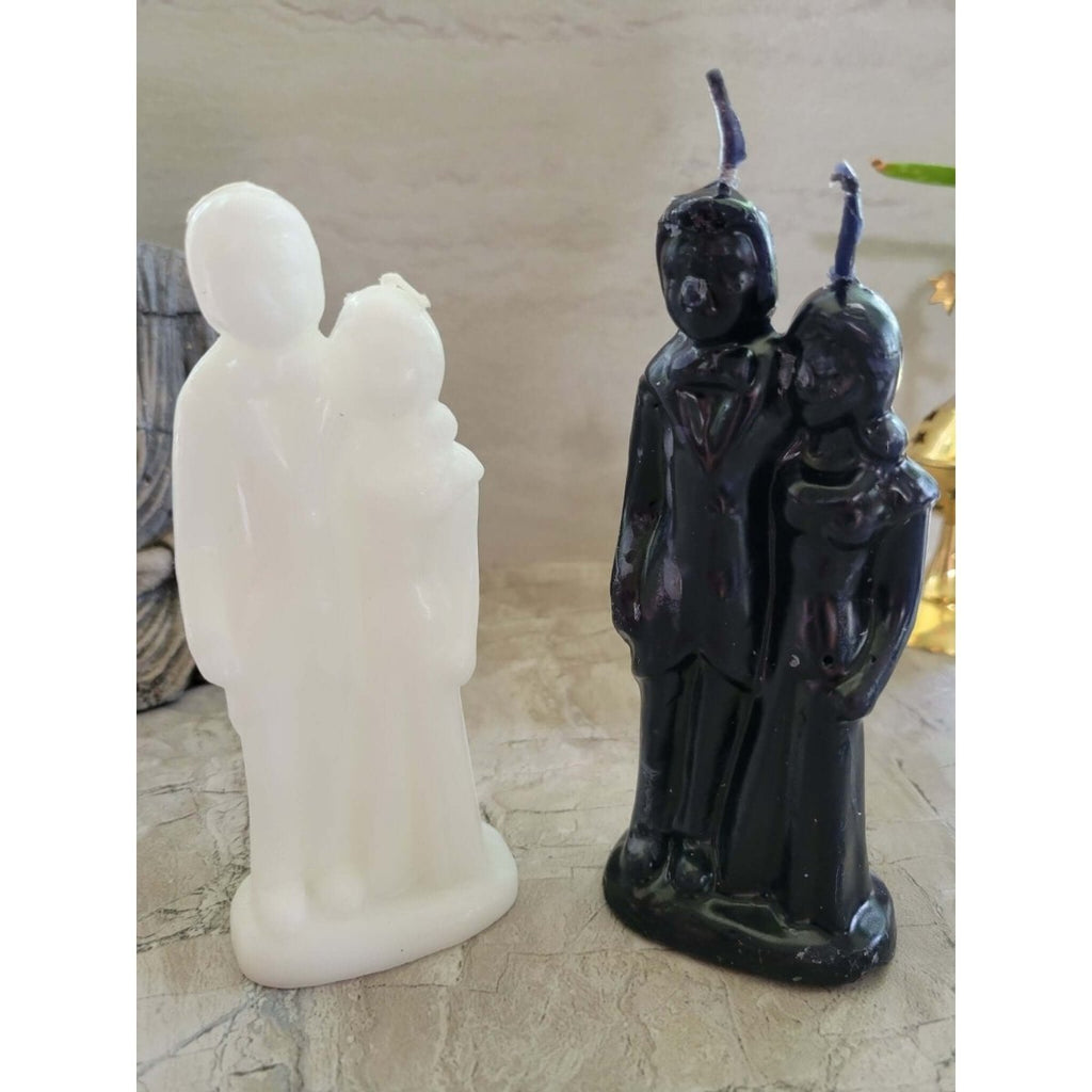 Decorative Ritual Wedding Couple Shaped Candle White, Spell Candles -Candles