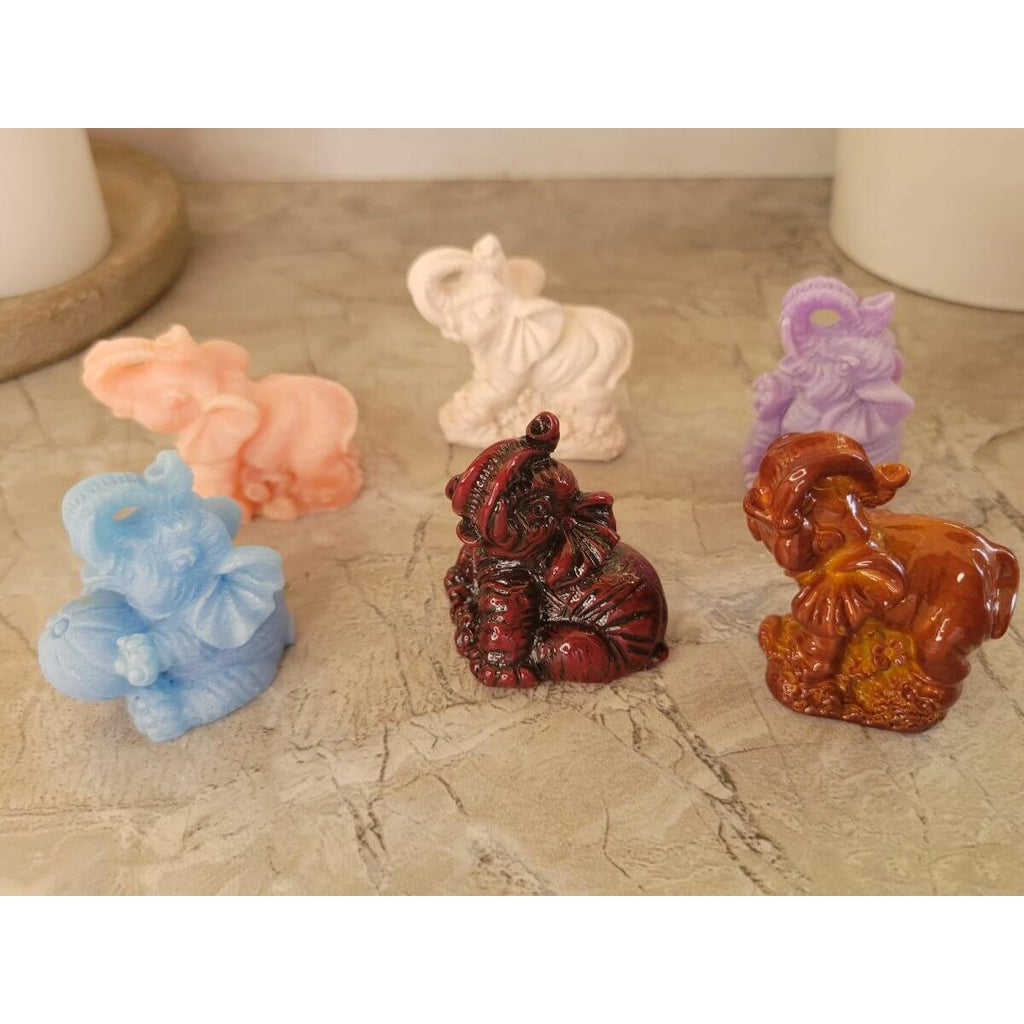 Elephant Mini Statues ,Beautiful Gift Set (Set of 6 Figurines), Mini Elephants -