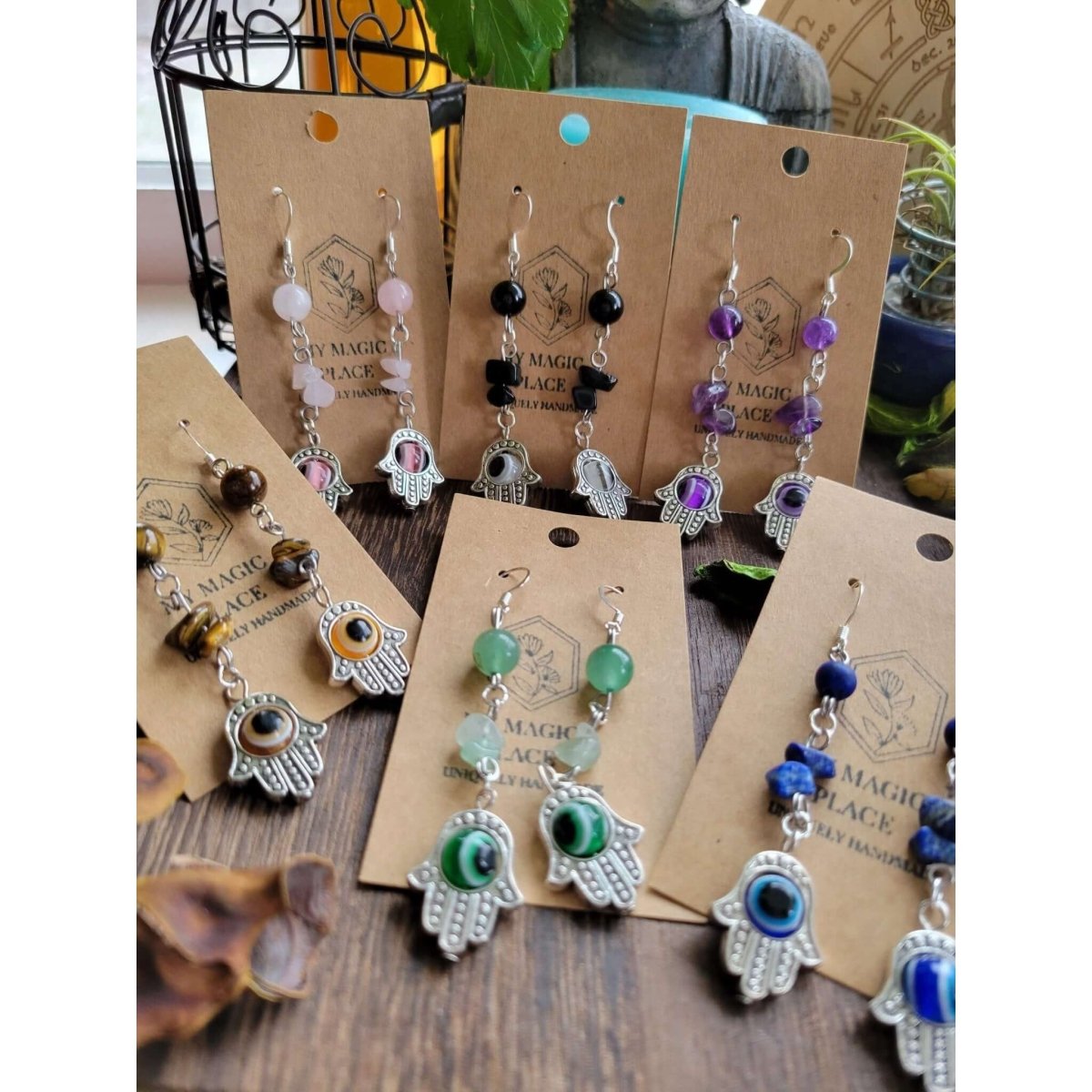 Evil Eye Protection Earrings , Evil Eye Crystal Earrings Earrings My Magic  Place Shop