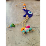 Evil Eye Talisman Hemp Rope w/ Beads Crescent Moon -Decor
