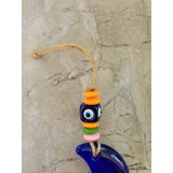 Evil Eye Talisman Hemp Rope w/ Beads Crescent Moon -Decor