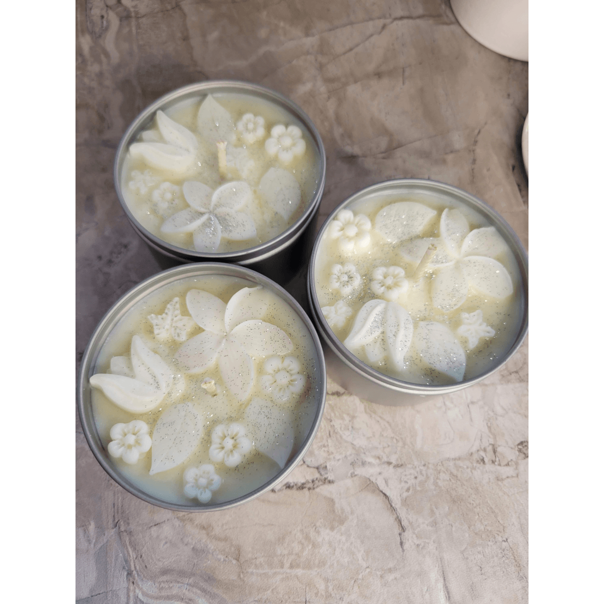 Flower Shop Christmas theme candle tin jar soy candle intention candle -