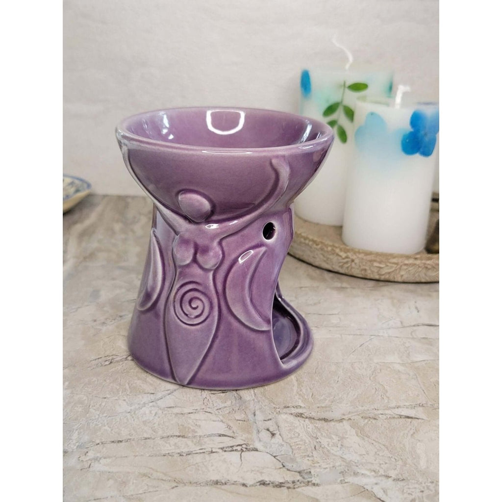 Goddess Oil Burner , Wax Warmer, Metaphysical Decor, Handmade Ceramic -Candle & Oil Warmers