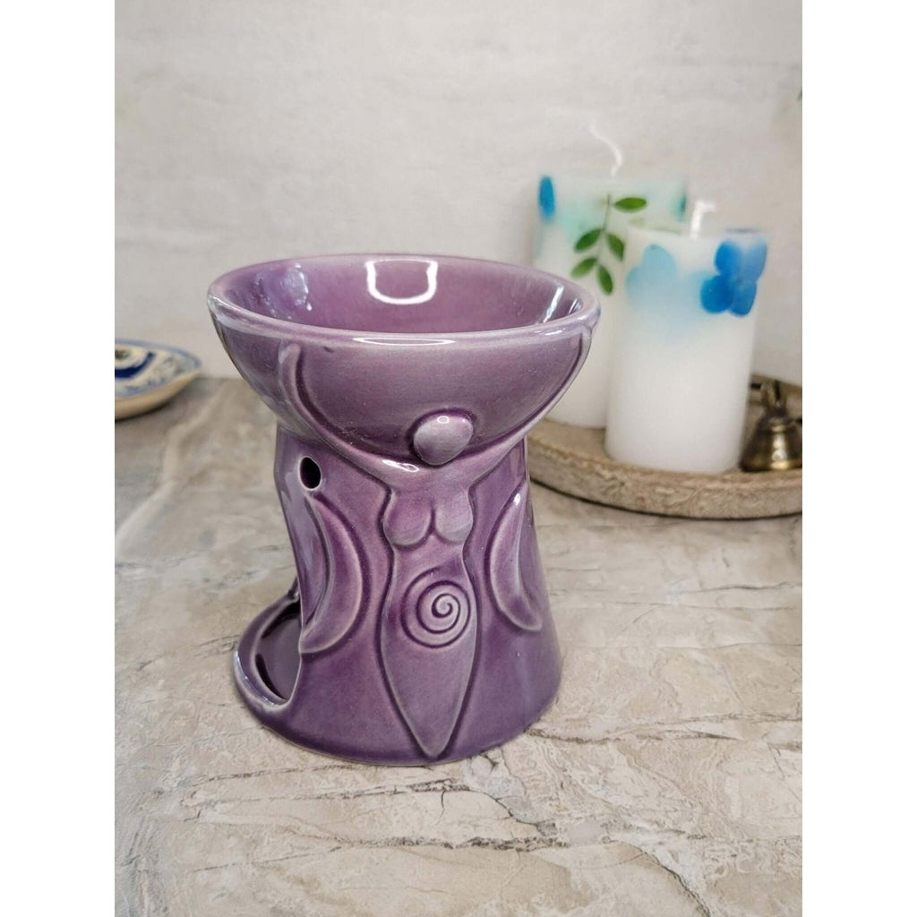 Goddess Oil Burner , Wax Warmer, Metaphysical Decor, Handmade Ceramic -Candle & Oil Warmers