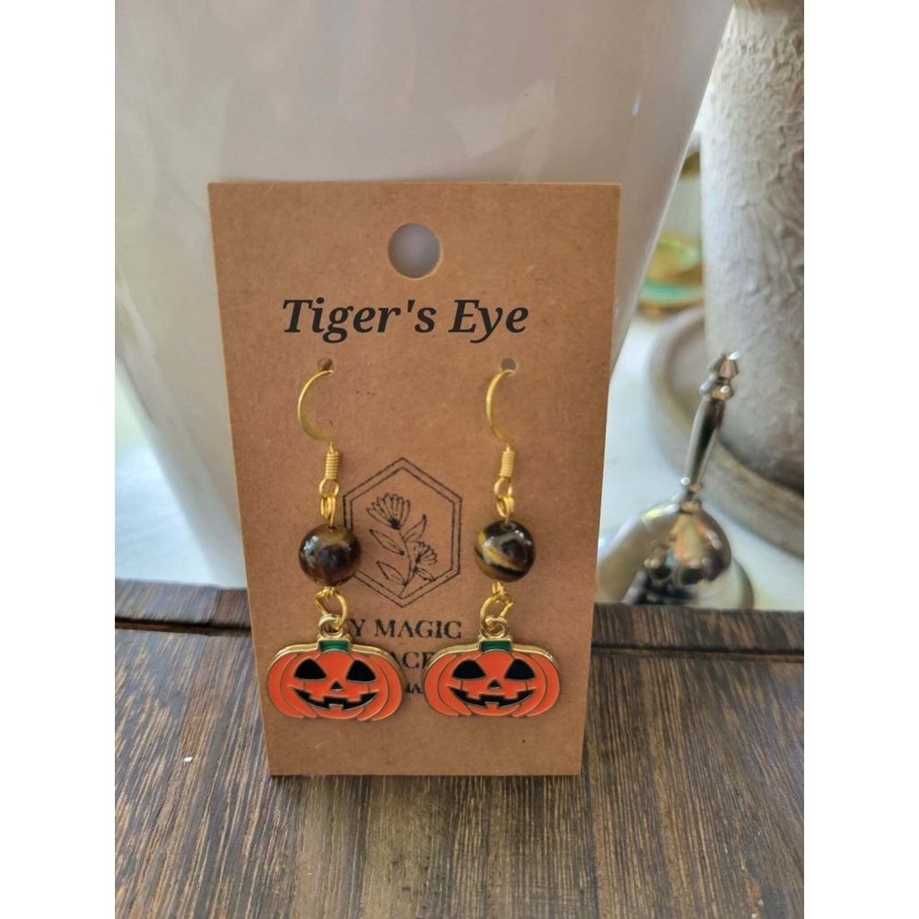 Halloween Crystal beads Earrings, Witchy Crystal Jewelry -Earrings