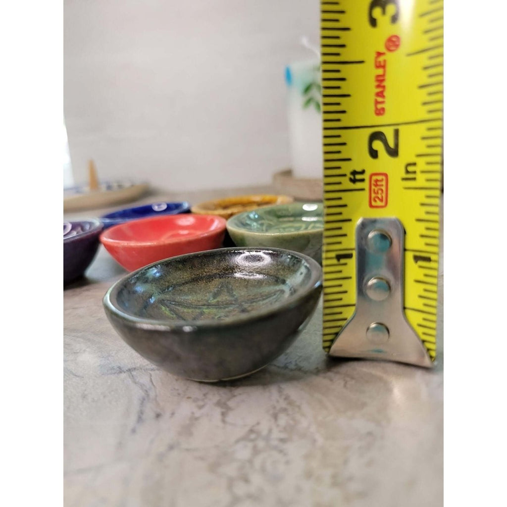 Handmade Ceramic Incense Burner Bowls Embossed Assorted designs, Incense Cones Holder -Incense Holders