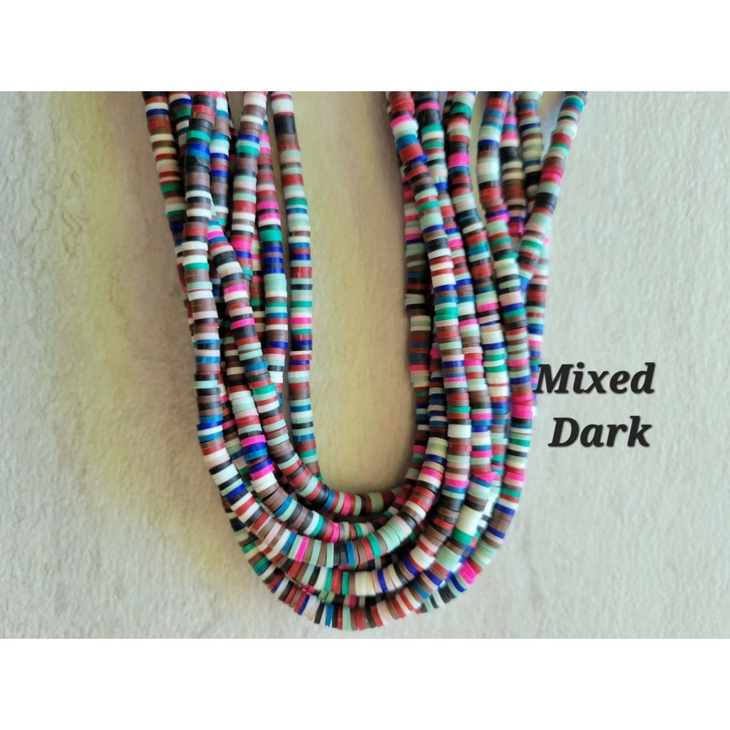 Handmade Polymer Clay Beads, Disc Beads ,Flat Round, Heishi Beads 4mm -Jewelry Making Kits