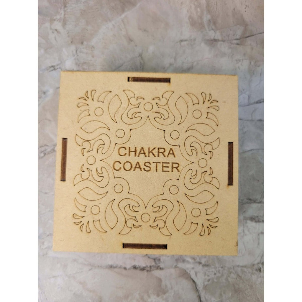 Handmade Wooden Seven Chakra Coaster/Altar Tile 3" Set of 7 Pc -Coasters