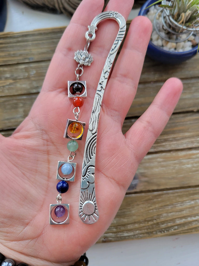 Crystal with Metal Bookmark, Gemstones Bookmark ,Elegant Book Decorations