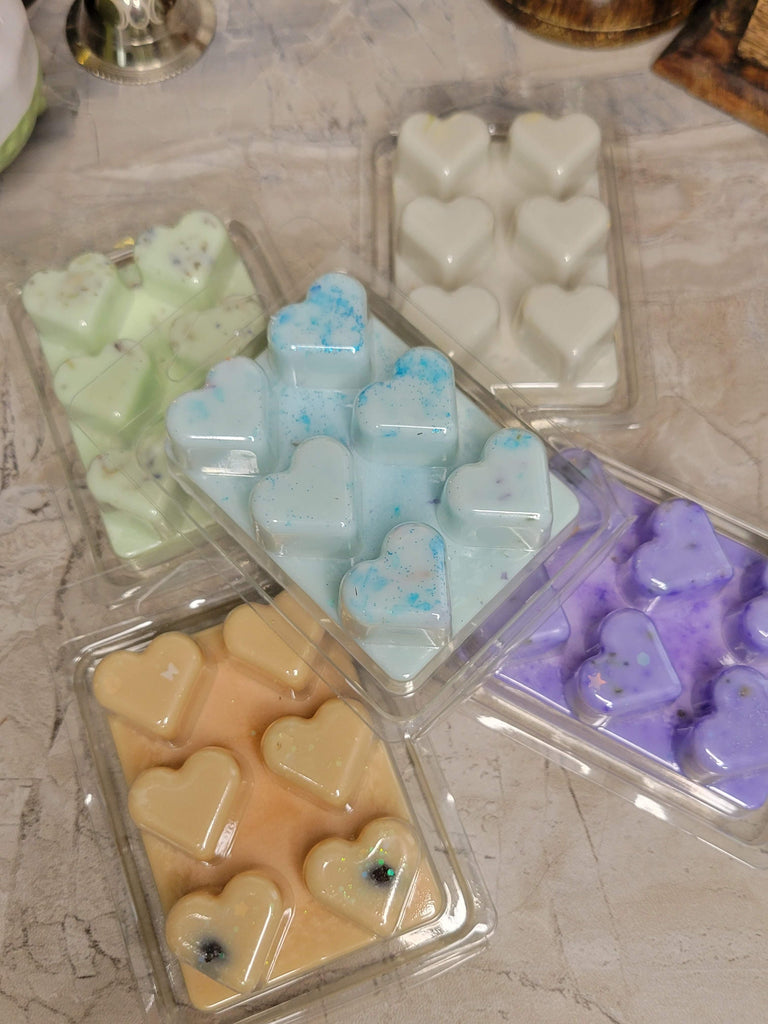 Heart Shape Wax Melts, Soy Wax with Flowers/ Handmade