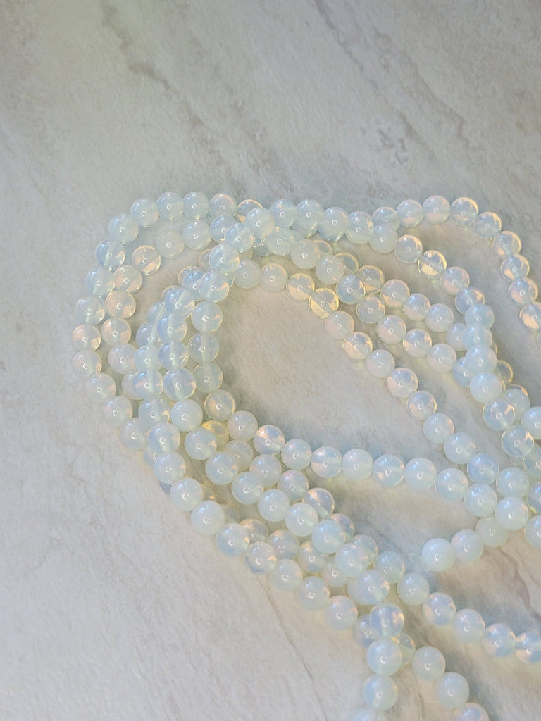 Opalite beads string, Opalite round beads 6mm 8mm  15.5" strand - My Magic Place Shop