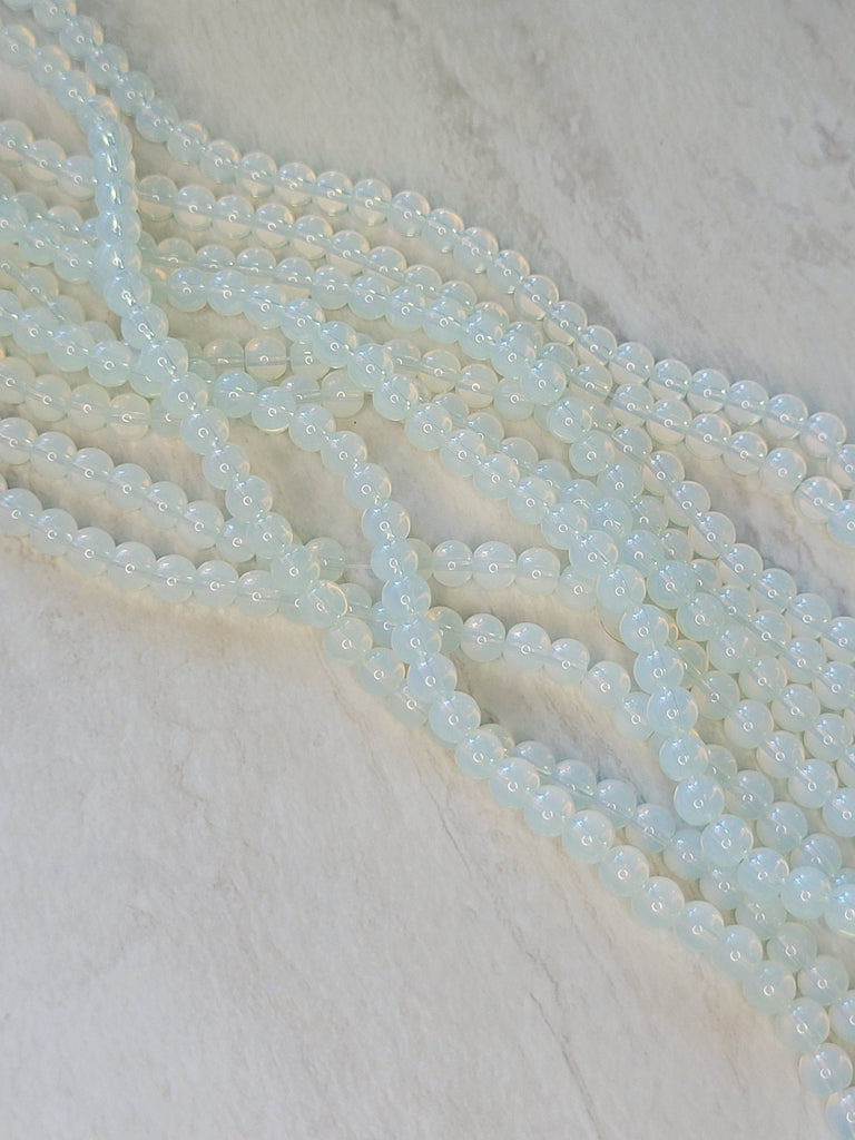 Opalite beads string, Opalite round beads 6mm 8mm  15.5" strand - My Magic Place Shop