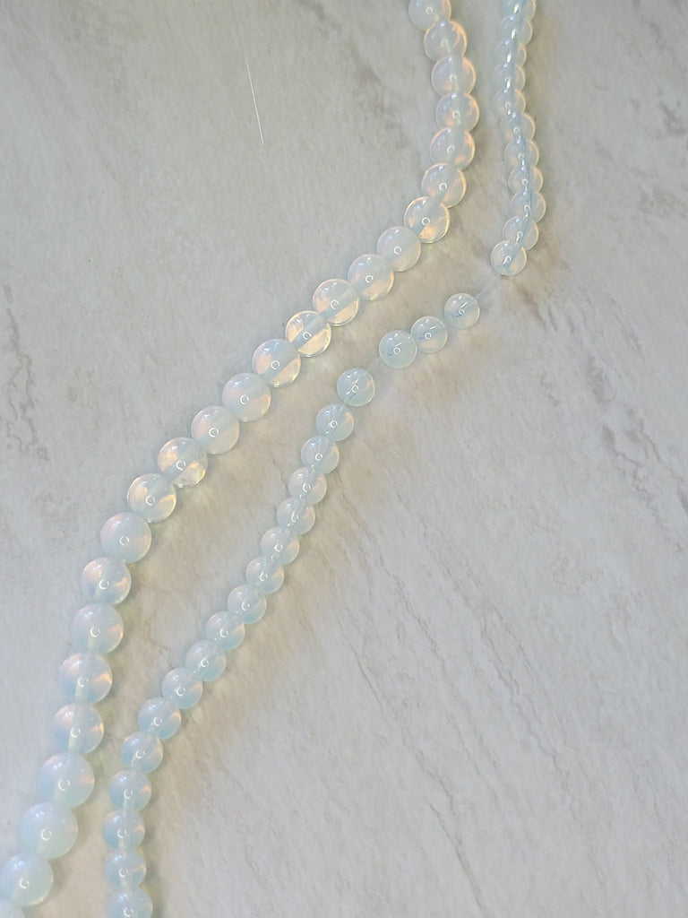 Opalite beads string, Opalite round beads 6mm 8mm  15.5" strand - My Magic Place Shop