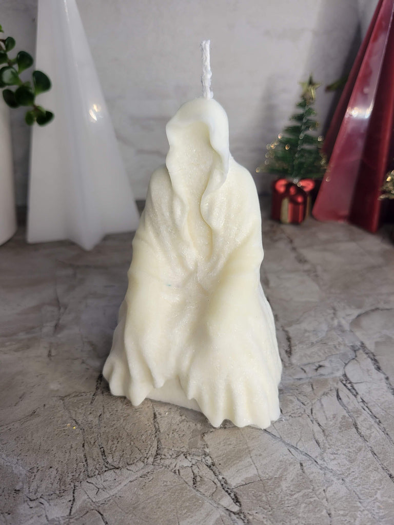 Faceless death candle , shaped candle, sculptural candle, palm wax
