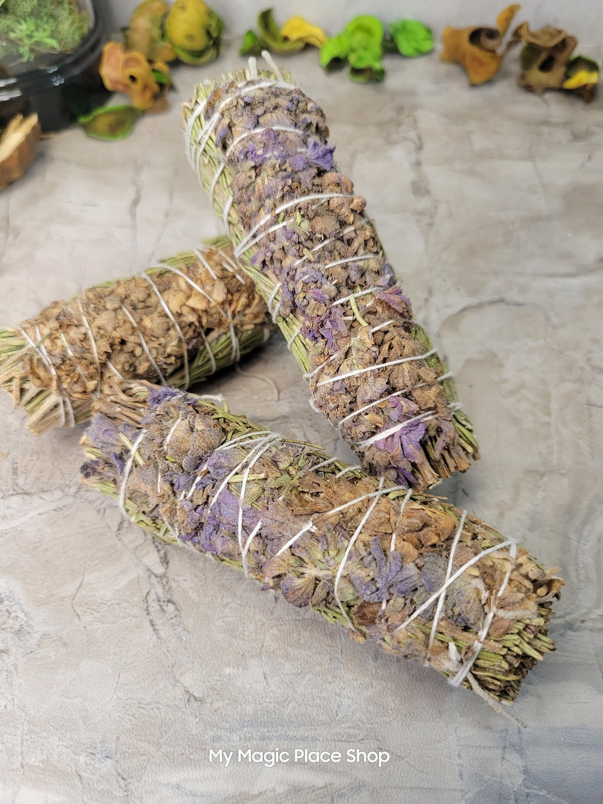 Lavender & Rosemary Smudge Stick - 4" Handmade Smudge Sticks