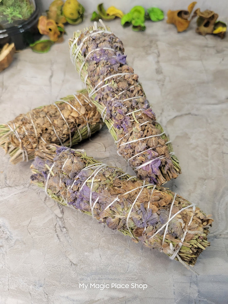Lavender & Rosemary Smudge Stick - 4" Handmade Smudge Sticks