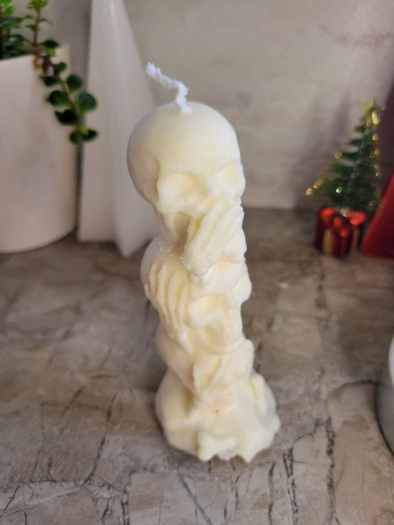 Skull candle, shaped candle, sculptural candle, Palm wax
