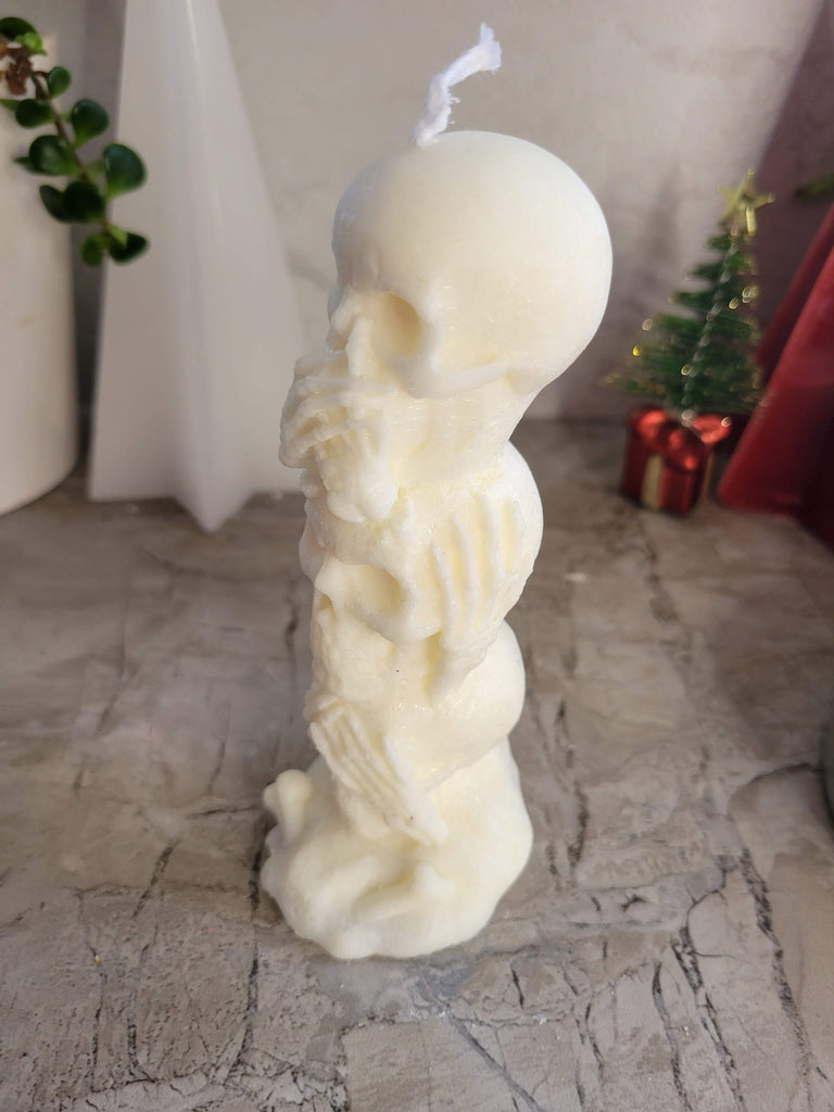 Skull candle, shaped candle, sculptural candle, Palm wax