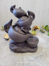 Handmade ceramic Tea Pot back flow incense burner for meditation, altar decoration