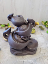Handmade ceramic Tea Pot back flow incense burner for meditation, altar decoration