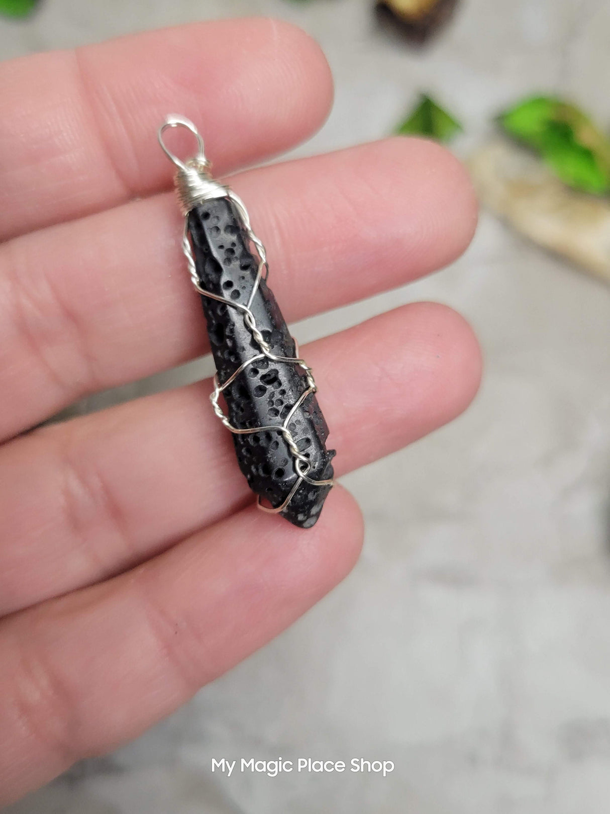 Natural Faceted Handmade  Wire Wrapped Natural Gemstone Pendants with Cord