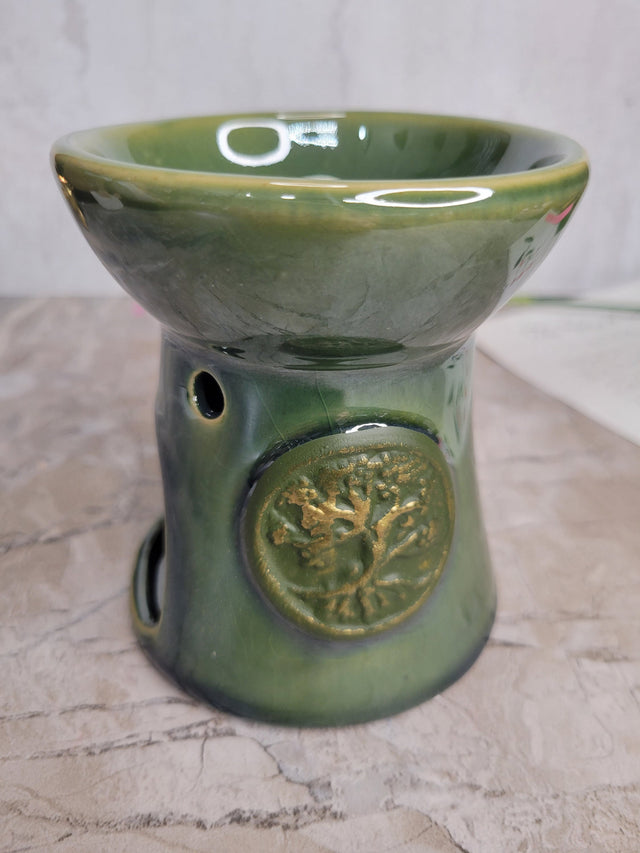 Ceramic Tree of Life  design oil burner , wax warmer, metaphysical décor, handmade ceramic