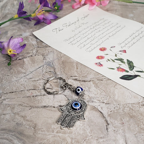 Evil Eye Keychain Charm ,Handmade Keychain, Evil Eye Protection , Gift For Her