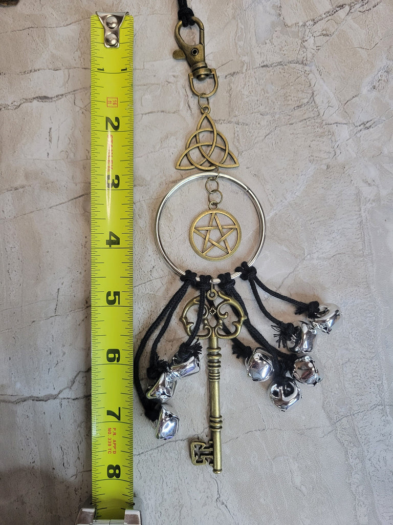 Witches Bells Wind chimes, protection Bells, Brass Bells Protection Symbols Antique magic Key