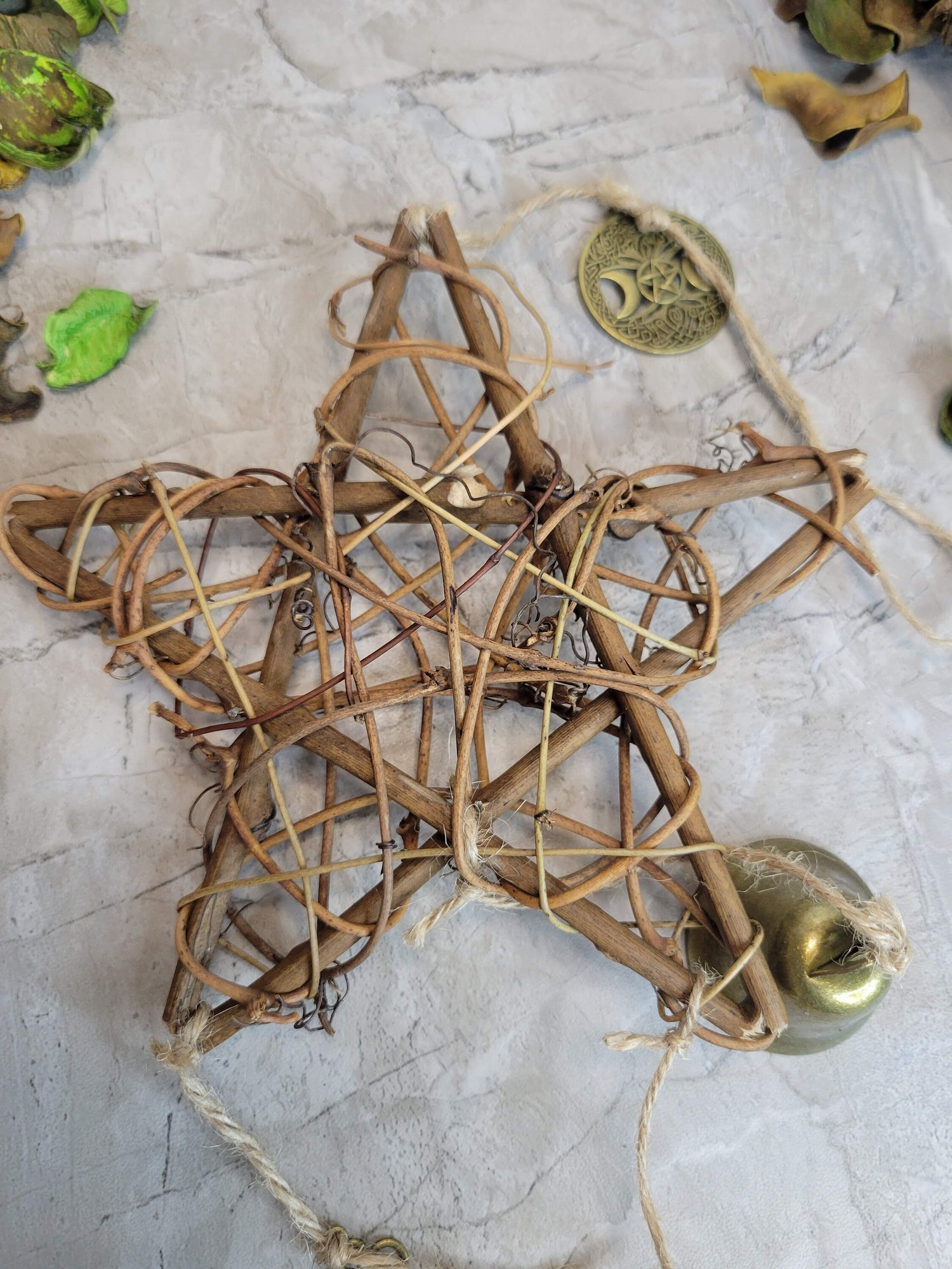 Star Witches Bells Wind chimes, protection Bells, Brass Bells Protection Symbols
