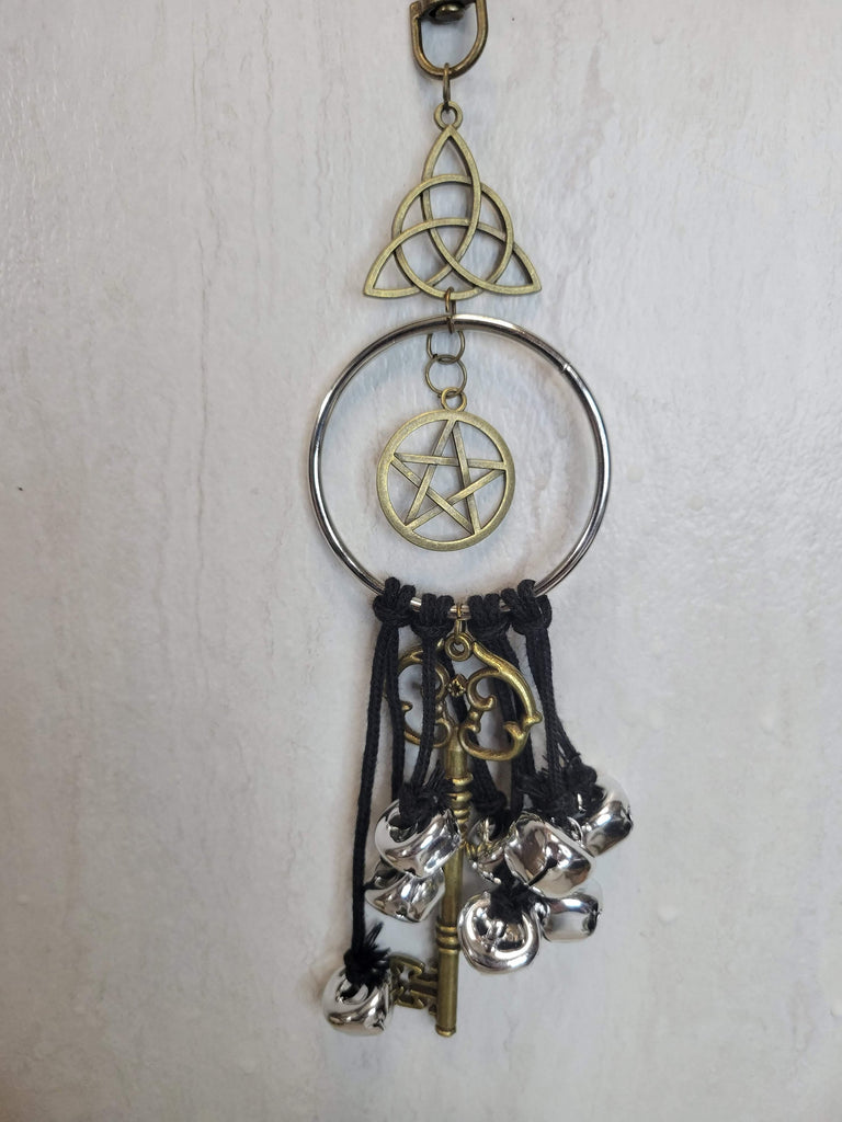 Witches Bells Wind chimes, protection Bells, Brass Bells Protection Symbols Antique magic Key