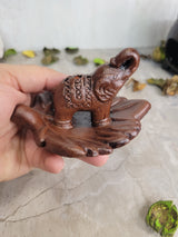 Leaf Elephant Ceramic Incense Holder Small Clay Incense Holder Leaf Elephant, Small Elephant Holder